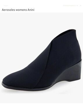 Aerosoles Anini Stretch Shootie With Patent Leather Wedge Career Casual Size 7